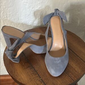 Banana Republic Dusty Blue Suede Bow Slingback Heels